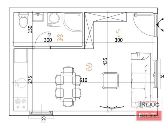 VeterniČka Rampa, 26m2, Garsonjera, Nova