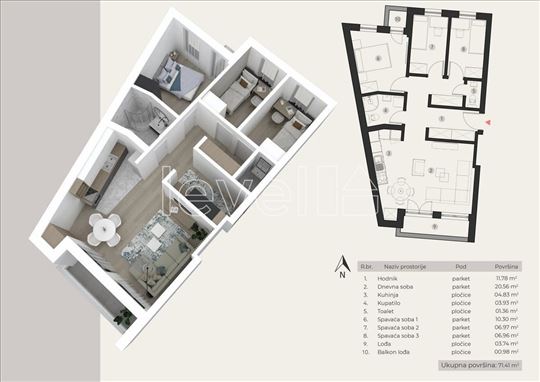 Stan,Novi Sad,Podbara,kv: 71.41