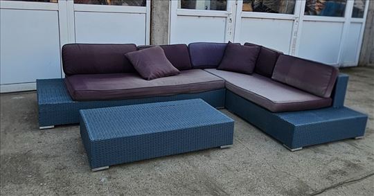 Velika baštenska ugaona garnitura 220 × 300 cm