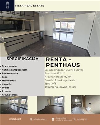 Vračar - Južni bulevar - Penthaus 