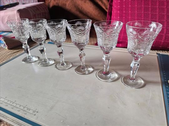 6 kristalnih casa za rakiju, poklon na svadbi