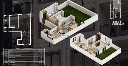 Novogradnja, Lekino brdo, 50m2 + 30.31m2, cena + p