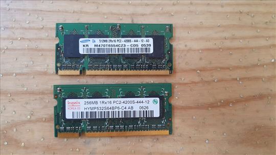 Dva kom ram memorije 512 i 256 za laptop DDRIII