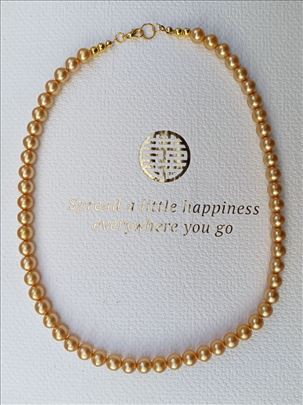 Ogrlica perle Zlatne boje