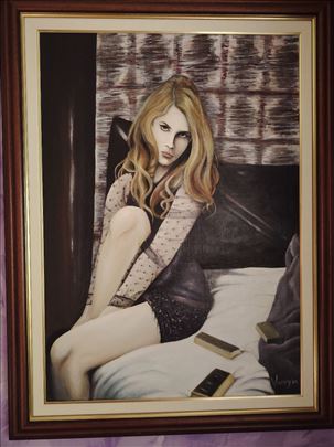 Slika 'Sed u glamuru' - ulje na platnu 68 x 48 cm