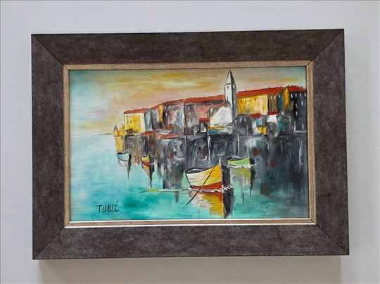 Ulje na lesonitu - Grad uz more 