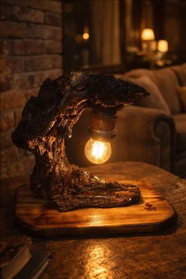 Ember wood – unikatna ručno rađena drvena lampa