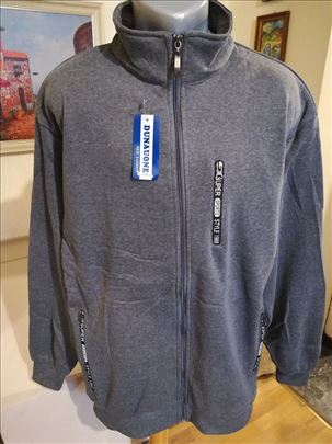 Dobar muski duks sa kragnom Fashion Sivi 4XL 5XL