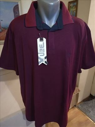Odlicna muska majica sa kragnom Benx 5XL Bordo