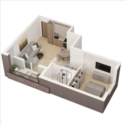 Bulevar JNA Jajinci 42m2 u cenu nije uracunat pdv