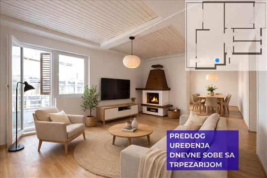 Dvosoban lako adaptibilan u trosoban sa parkingom