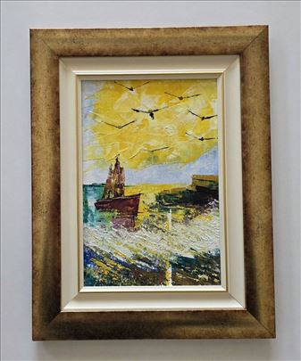 Ulje na platnu - Povratak broda, prelepo!