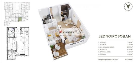 Jednoiposoban stan u novogradnji – Višnjička ulica