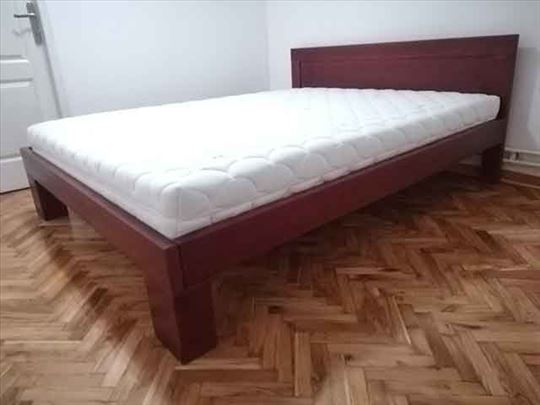 Krevet Monaco mahagoni boja i dusek Casper 160x200