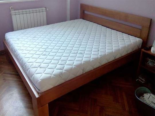 Krevet Quadro tresnja i dusek Memory fleks 160x200