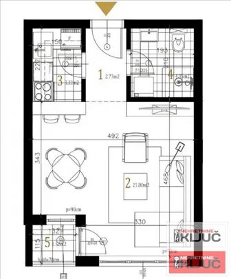 Petrovaradin, 32 m2, Jednosoban sa pdv