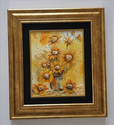 Ulje na platnu - Zlatni suncokreti, prelepo!