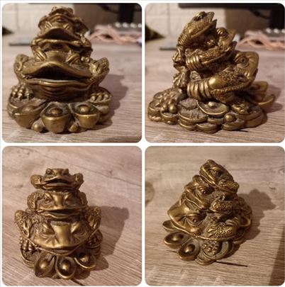 Figura tri žabe i zabica magnet - Feng Shui