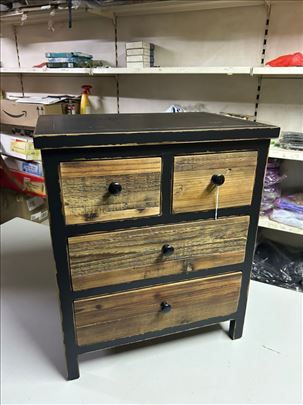 Komoda sa 4 fioke od punog drveta rustični stil