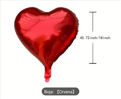 Srce baloni 45cm 25cm razlicitih boja