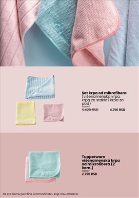 Tupperware krpe za stakla/prozor/prasinu/sudove