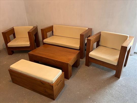 Bastenska garnitura hrast puno drvo 