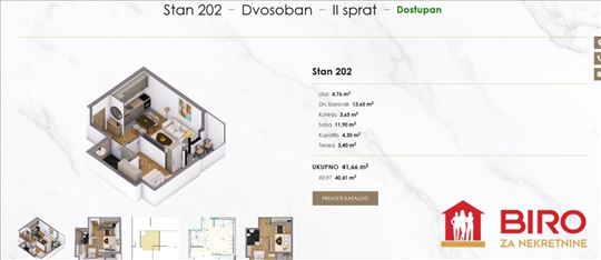 Stan,Novi Sad,Nova Detelinara,kv: 42.00, ID: 10128