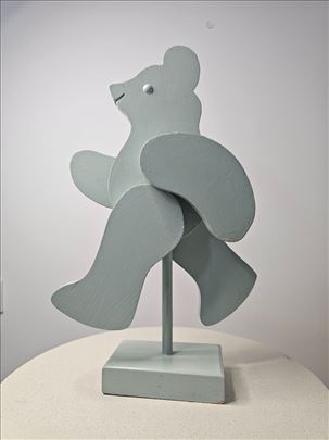 Art toy - plavo sivi veliki medved