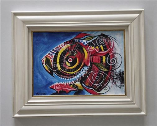 Riba u pokretu - akril na platnu