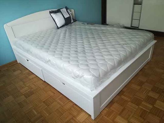 Krevet Queen beli  2 fioke i dusek Casper 160x200