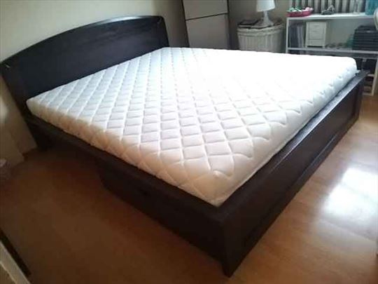 Krevet Queen wenge 2 fioke i dusek Memory fleks