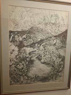 Slika tuš metoda slikar Branko Filo Filipović