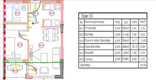 Stara Pazova, Stan, 1.5, 32m2