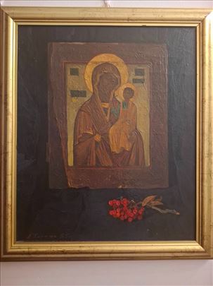 Ulje na platnu ikona Bogorodica sa Hristom