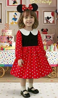 Mini Maus haljina +poklon rajf za devojčice Minnie