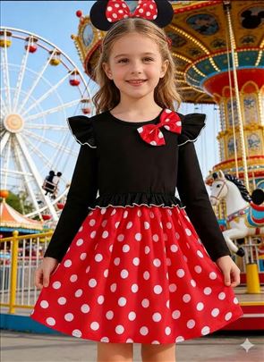 Mini Maus haljina sa mašnom + rajf poklon Minnie b