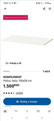 IKEA 2 police za PAX plakar KOMPLEMENT 