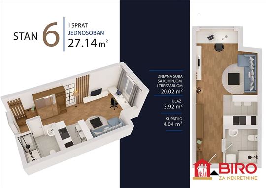 Stan,Novi Sad,Klisa,kv: 27.00, ID: 1012817