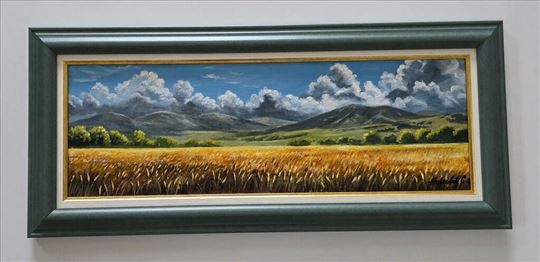 Ulje na platnu - Zetva pod planinom