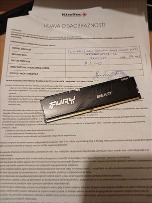Kingston fury 32Gb/5600 DDR5