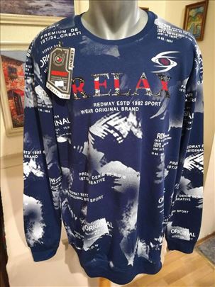 Novi muski pamucni duks Redway Plavi 3XL 4XL Novo