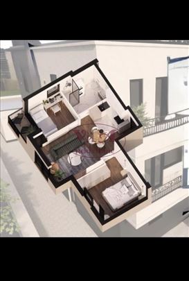 Novi Sad, Veternik, odlican dvoiposoban stan sa po