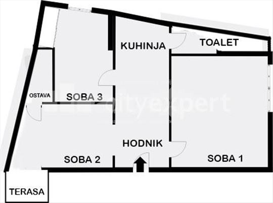 Stan Dorćol 72m2, trosobni, 