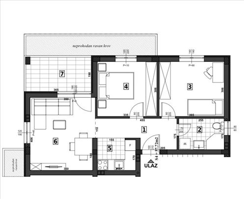 Novi Sad, Veternik, Odličan trosoban stan sa povra