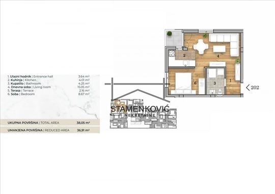 Liman V-Nov dvosoban stan ID#7041