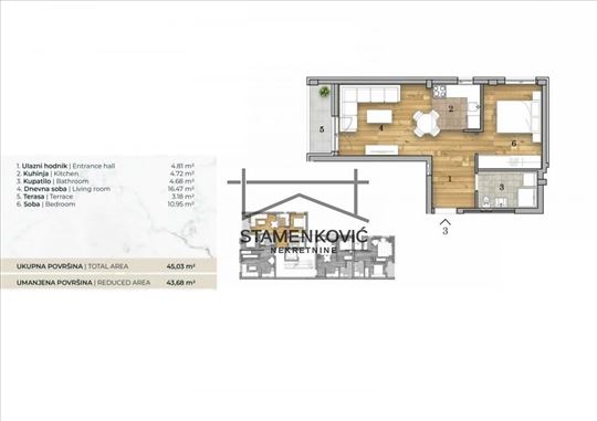 Liman V-Nov dvosoban stan ID#7045
