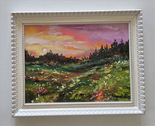 Ulje na platnu - Suton u bojama, prelepa slika!