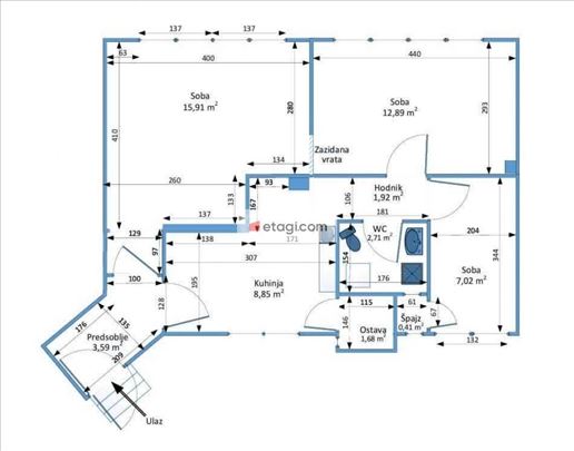Ruzveltova, funkcionalan stan na prodaju