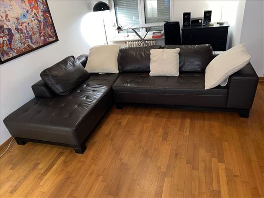 Simpova Ugaona Kožna Garnitura