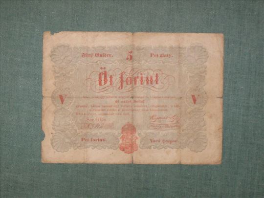 5 Forint 1848 , crvena